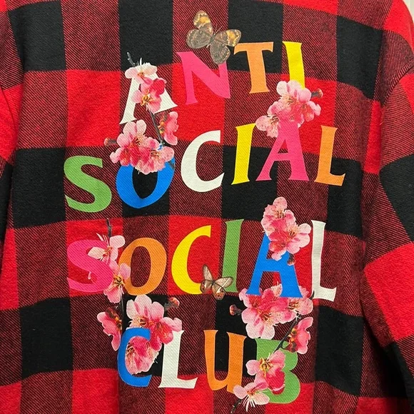 Anti social social club plaid shirt hotsell